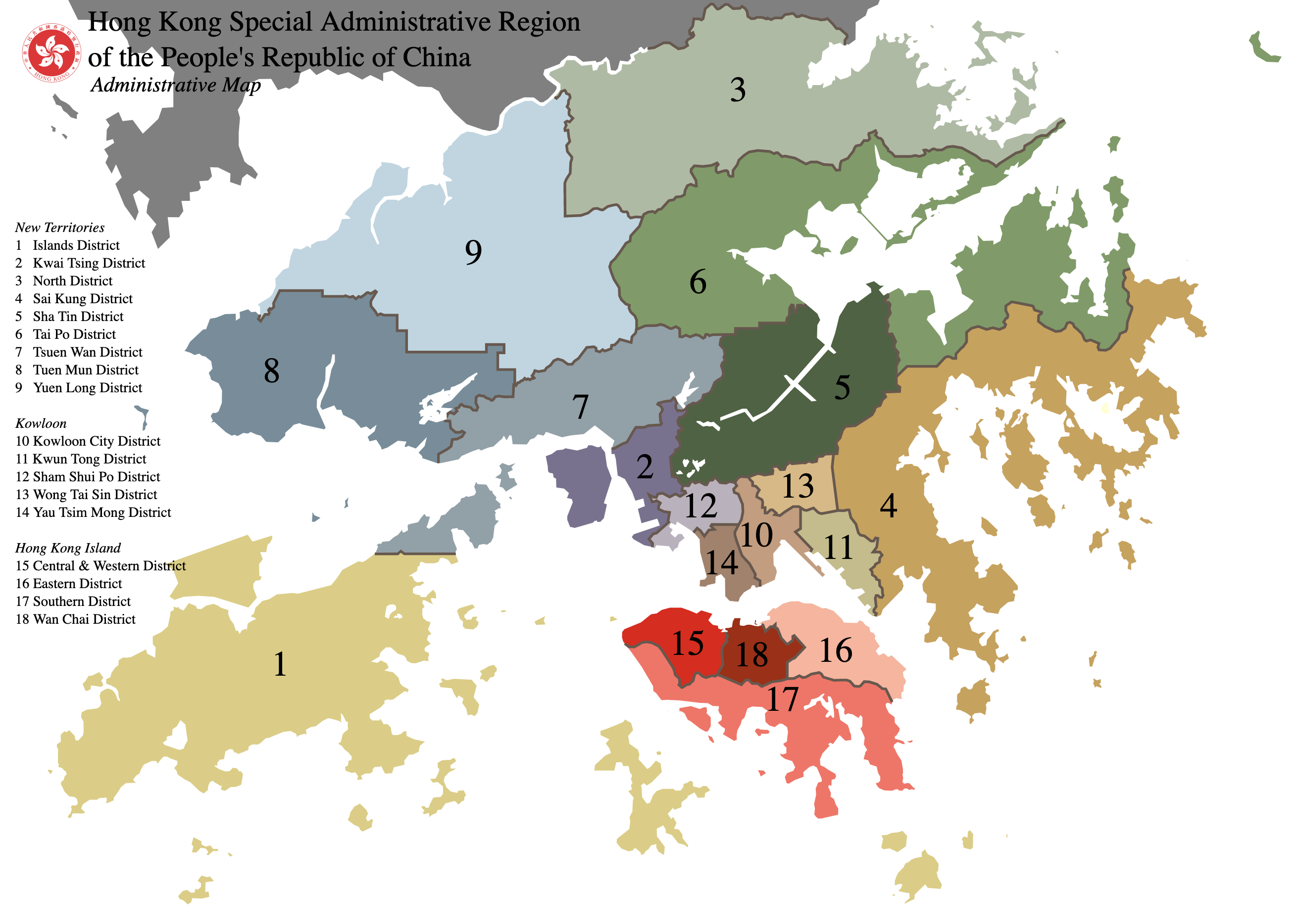 Hong Kong Districts Service Coverage Area